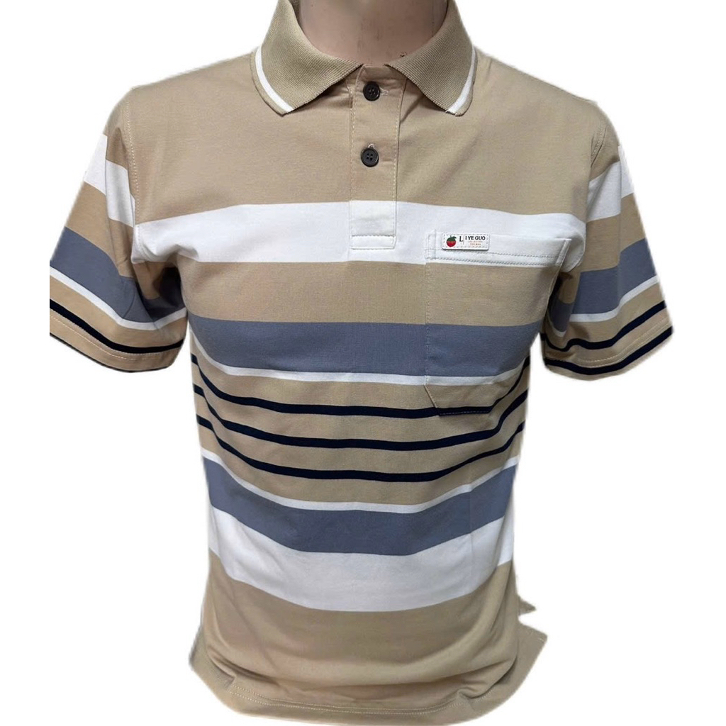 Áo Thun Polo Nam Trung Niên Sọc Ngang Cổ Bẻ Có Túi - Áo thun polo nam nhiều màu