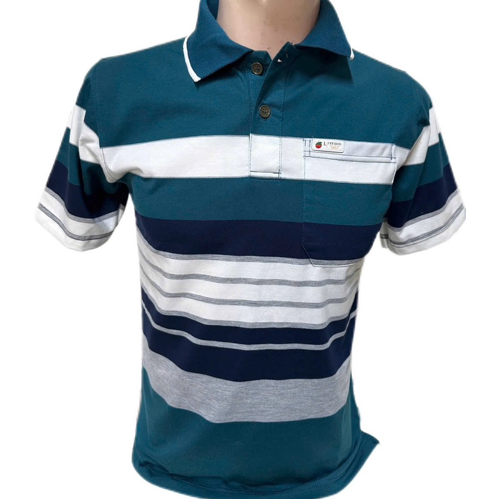 Áo Thun Polo Nam Trung Niên Sọc Ngang Cổ Bẻ Có Túi - Áo thun polo nam nhiều màu