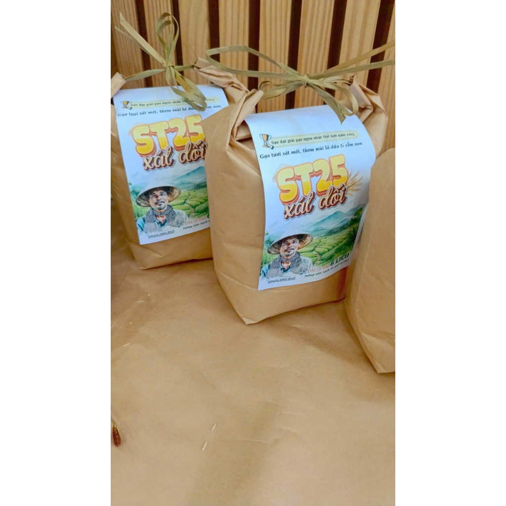 3kg gạo ST25 xát dối - gạo tươi xát mới - phù hợp cho người ăn kiêng hoặc bị tiểu đường, tim mạch