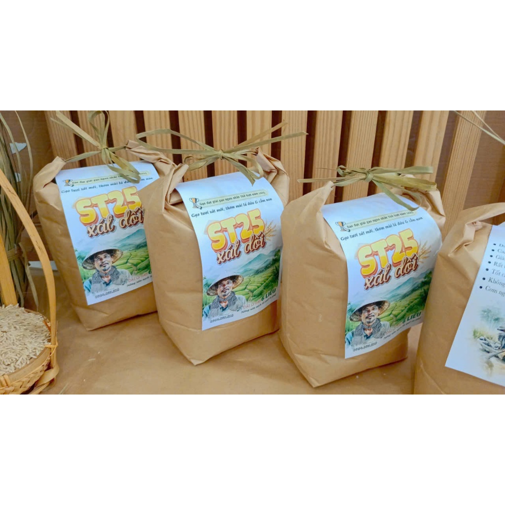 3kg gạo ST25 xát dối - gạo tươi xát mới - phù hợp cho người ăn kiêng hoặc bị tiểu đường, tim mạch