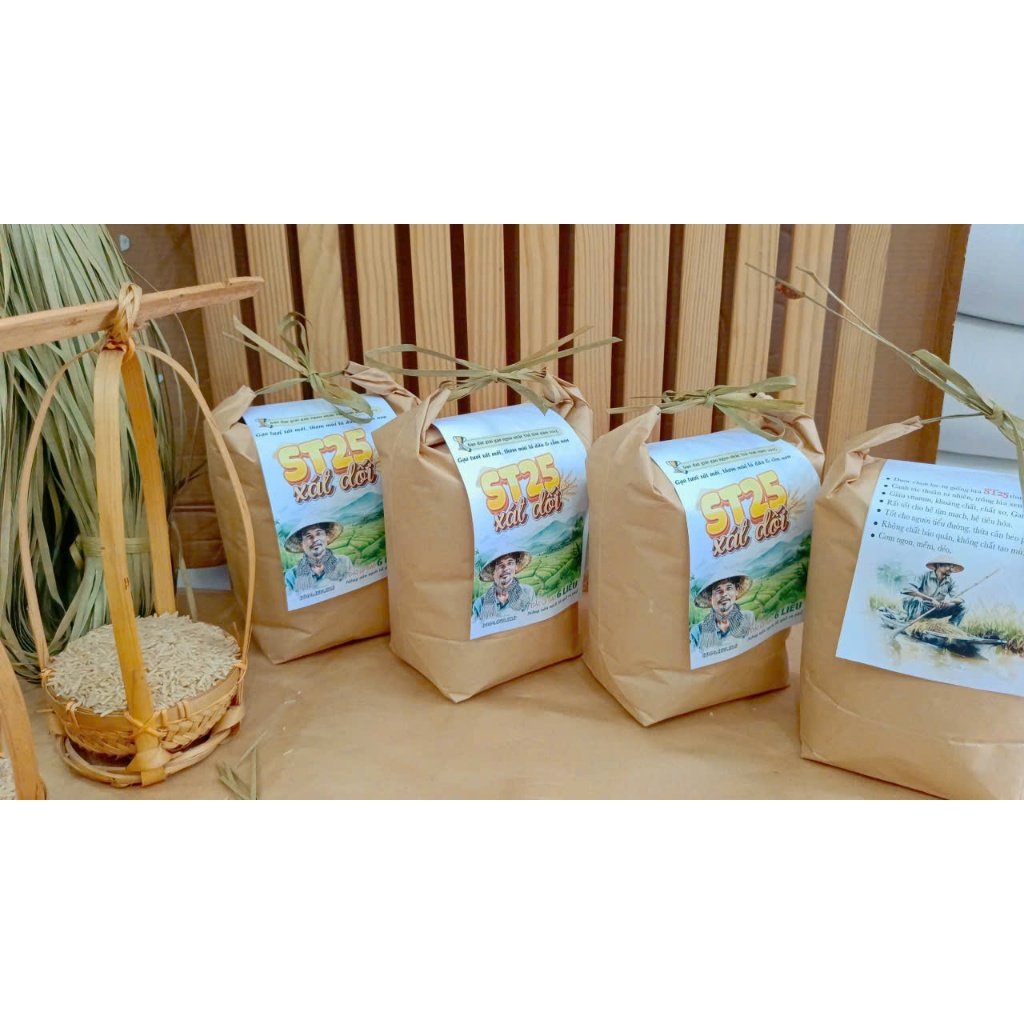 5kg Gạo ST25 xát dối - gạo tươi xát mới, không chất tạo mùi - tốt cho người tiểu đường, tim mạch, người ăn kiêng