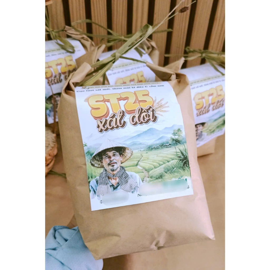 3kg gạo ST25 xát dối - gạo tươi xát mới - phù hợp cho người ăn kiêng hoặc bị tiểu đường, tim mạch