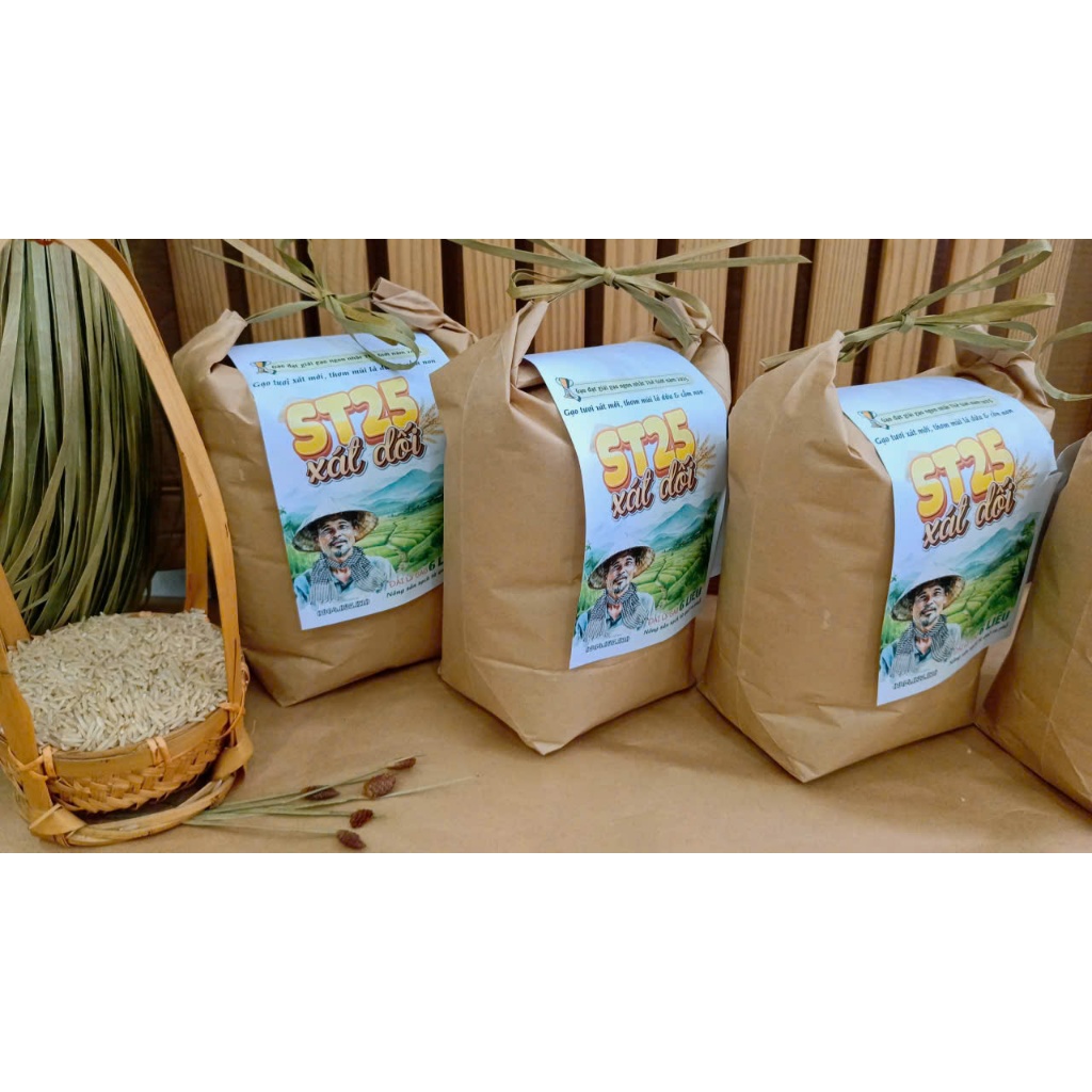 5kg Gạo ST25 xát dối - gạo tươi xát mới, không chất tạo mùi - tốt cho người tiểu đường, tim mạch, người ăn kiêng