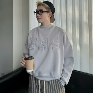 Áo Sweater BOXY INS Chất Nỉ Bông Dầy Dặn Thêu Đắp Vải Form Rộng Nam Nữ 5 Màu Size 35-80kg SSL