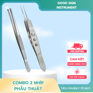 Combo 2 nhíp phẫu thuật, kẹp Pakistan y tế cao cấp