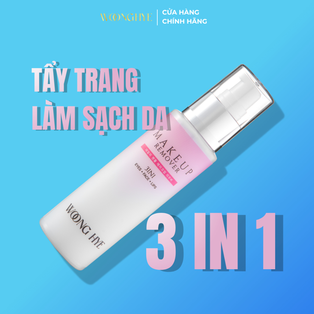 Sữa Tẩy Trang 3 trong 1 WoongHye, dưỡng ẩm và phục hồi da 100ml - Makeup Remover 3in1