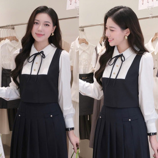 Áo crop cổ nơ xinh xắn