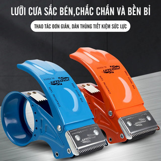 Dao cắt băng dính cầm tay, dụng cụ đa năng có răng sắt chắc chắn, máy cắt băng keo tự động tiện lợi
