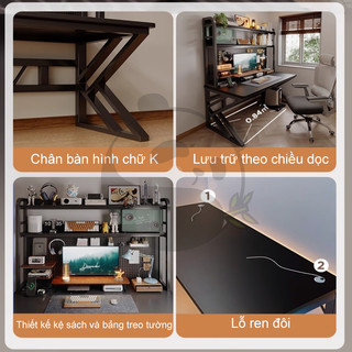 PANDA Bàn máy tính kèm bàn pegboard tích hợp trò chơi và văn phòng dể đồ gọn gàng để đồ thông minh