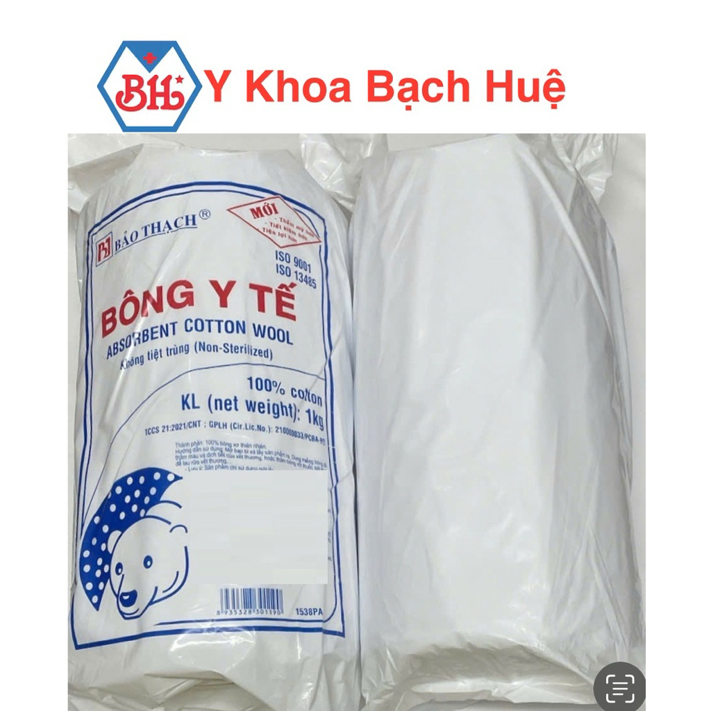 Bông gòn thấm nước y tế Bảo Thạch,1kg/ 500g. Gòn thấm nước Bảo Thạch mền mại,thấm hút cao