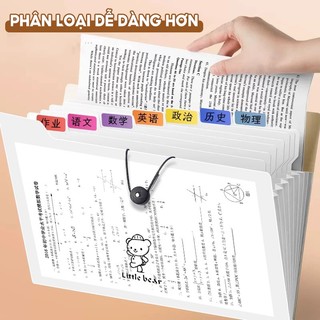 Túi đựng tài liệu a4, 5/8/12 ngăn nhiều ngăn lưu trữ, file hồ sơ chống nước bảo vệ giấy tờ khỏi bụi bẩn