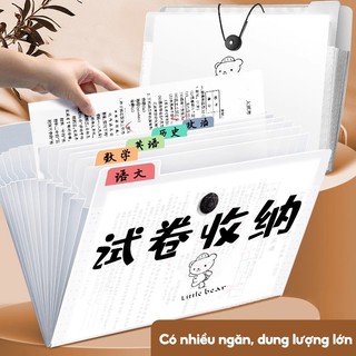 Túi đựng tài liệu a4, 5/8/12 ngăn nhiều ngăn lưu trữ, file hồ sơ chống nước bảo vệ giấy tờ khỏi bụi bẩn