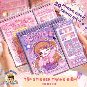 Tập Sticker Trang Điểm Công Chúa Cho Bé Gái - Sổ Tập Vẽ, Tô Màu, Thay Đồ DIY Cho Bé Sáng Tạo Và Phát Triển Tư Duy
