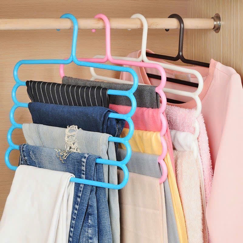 Combo 10/20 Móc Treo Quần Áo 5 Tầng Đa Năng Nhựa Cao Cấp, Móc Phơi Quần Áo Đồ Đa Năng Tiện Lợi
