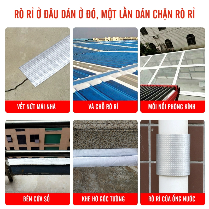 Băng keo chống thấm nước 5m khổ 5cm – Siêu dính, chịu nhiệt, dán bồn rửa & bếp gas chống dột hiệu quả