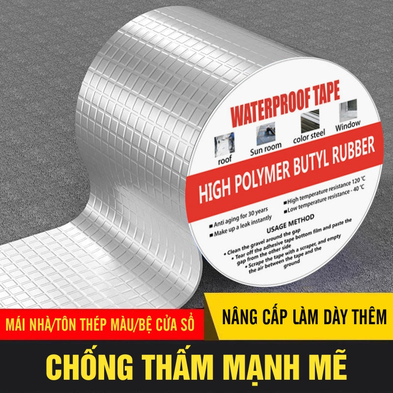 Băng keo chống thấm nước 5m khổ 5cm – Siêu dính, chịu nhiệt, dán bồn rửa & bếp gas chống dột hiệu quả