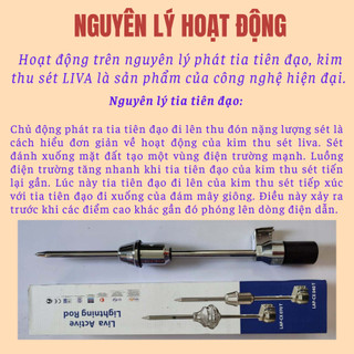 [Chính hãng] Kim thu sét Liva LAP-CX040T bán kính bảo vệ 62m-Hiện đại,phát xạ sớm phóng tia tiên đạo