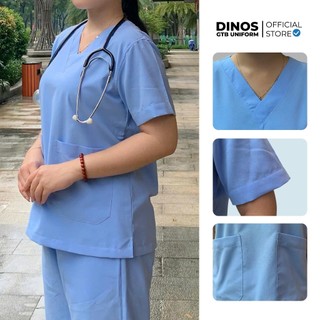 Đồng Phục Spa Dinos Vải Ford Thoáng Mát, Đủ Màu Sắc Cho Nam Nữ Nhân Viên