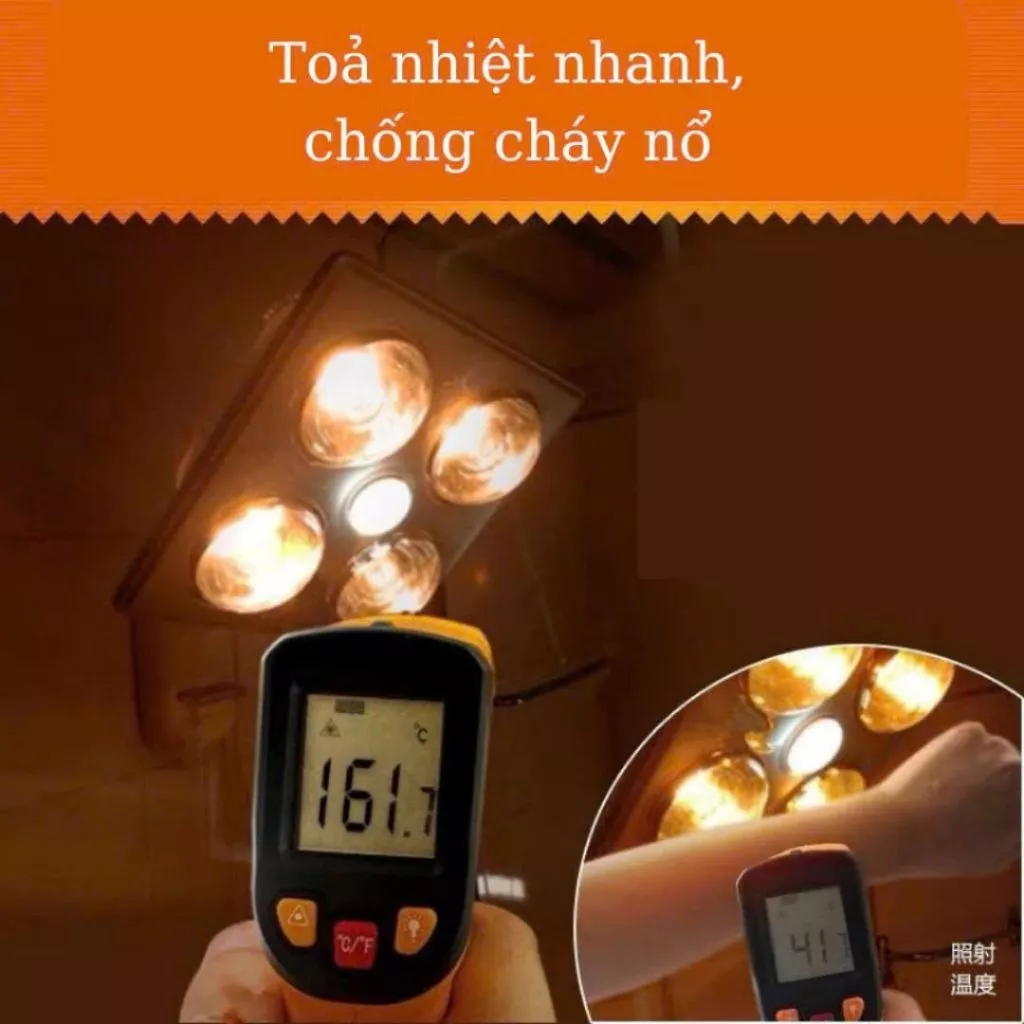 Bóng đèn sưởi công suất cao 275W, bóng sưởi nhà tắm thay thế cực dễ dàng, chống nước tuyệt đối