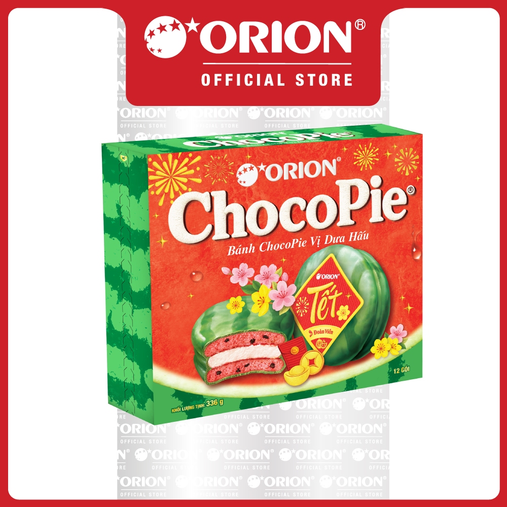 [Date 50%] Combo 2 Hộp 12 gói Bánh Chocopie vị Dưa Hấu (336g)