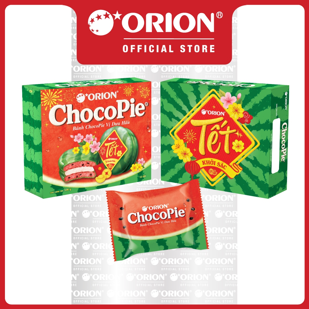 [Date 50%] Combo 2 Hộp 12 gói Bánh Chocopie vị Dưa Hấu (336g)