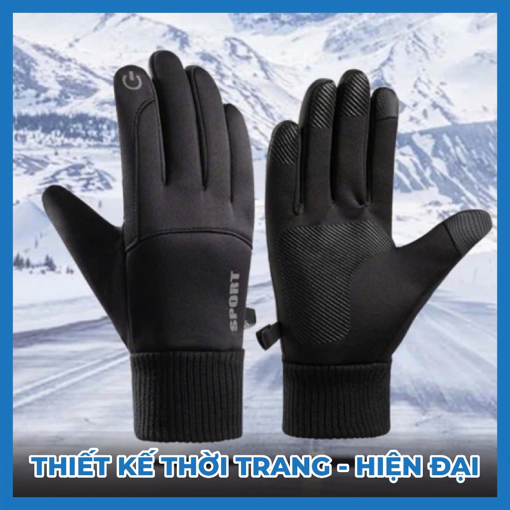 Găng tay đi xe giữ ấm, chống nước, cảm ứng điện thoại (Nhập Khẩu Quốc Tế) - Một Ngày Mưa