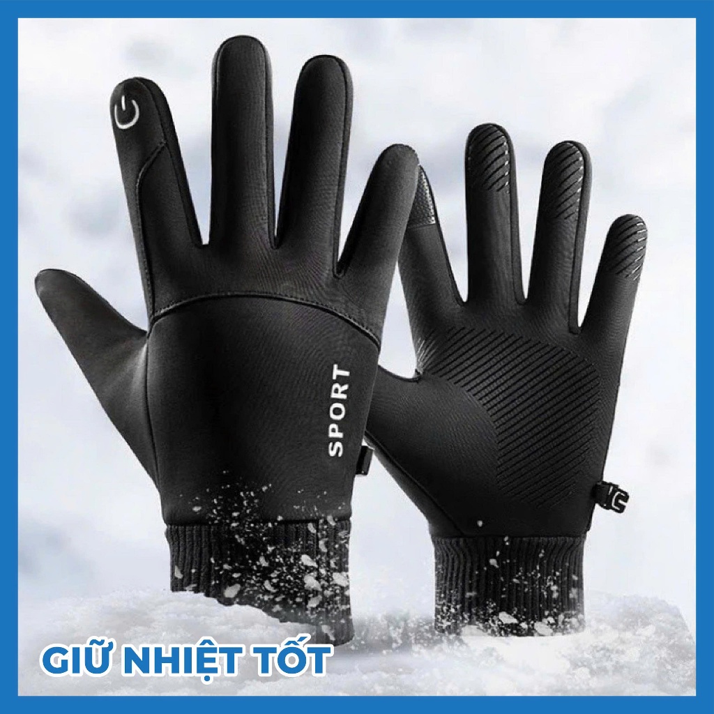 Găng tay đi xe giữ ấm, chống nước, cảm ứng điện thoại (Nhập Khẩu Quốc Tế) - Một Ngày Mưa