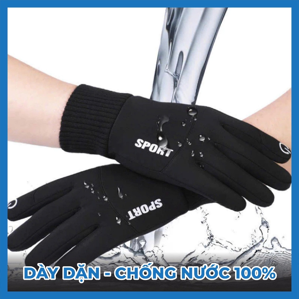 Găng tay đi xe giữ ấm, chống nước, cảm ứng điện thoại (Nhập Khẩu Quốc Tế) - Một Ngày Mưa