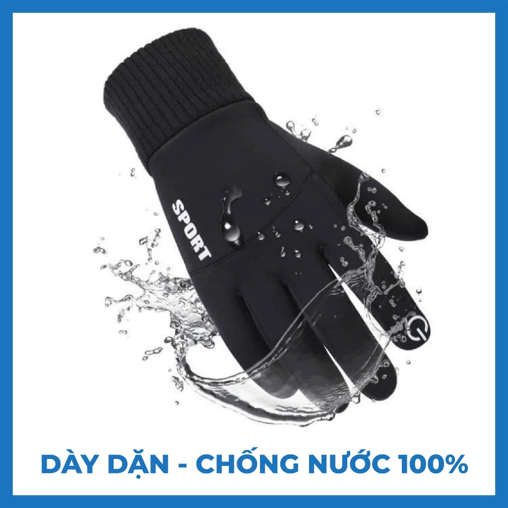 Găng tay đi xe giữ ấm, chống nước, cảm ứng điện thoại (Nhập Khẩu Quốc Tế) - Một Ngày Mưa