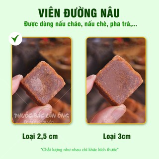Viên đường nâu 100g, trà đường nâu Vân Nam, đường đen mật mía, nguyên vị - Lãn Ông