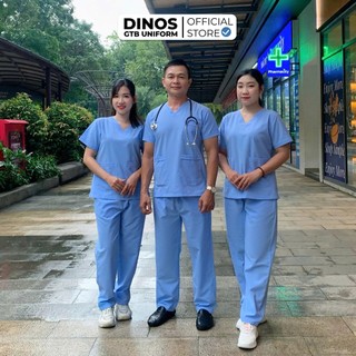 Đồng Phục Spa Dinos Vải Ford Thoáng Mát, Đủ Màu Sắc Cho Nam Nữ Nhân Viên