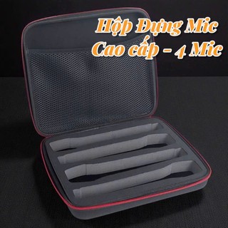 Hộp Đựng Micro 4 Ngăn Chống Sốc – EVA Cao Cấp, Siêu Bền – Có Quai Xách & Khoá Kéo Tiện Dụng
