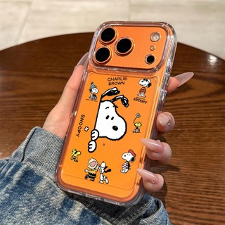 Ốp Lưng iPhone Snoopy Viền Thẳng Trong Suốt, Bảo Vệ Camera - iP 7/8/X/XS/11/12/13/14/15/16/17/Plus/Pro/Max/Air