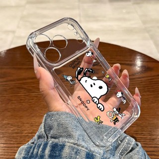 Ốp Lưng iPhone Snoopy Viền Thẳng Trong Suốt, Bảo Vệ Camera - iP 7/8/X/XS/11/12/13/14/15/16/17/Plus/Pro/Max/Air