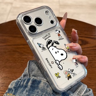 Ốp Lưng iPhone Snoopy Viền Thẳng Trong Suốt, Bảo Vệ Camera - iP 7/8/X/XS/11/12/13/14/15/16/17/Plus/Pro/Max/Air