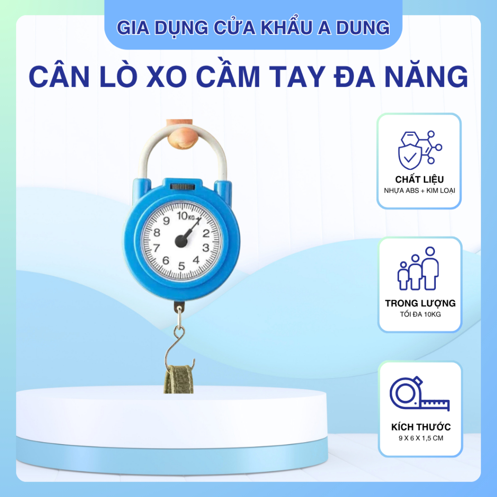 Cân Lò Xo Cân Cầm Tay Đa Năng Cầm Tay Gia Dụng 10Kg, Cân Đo Kỹ Thuật Số Độ Chính Xác Cao