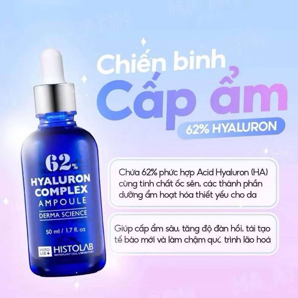 Tinh Chất Dưỡng Ẩm HISTOLAB Hyaluron Complex Ampoule 62% lọ 50ml hạn 2028 IS374