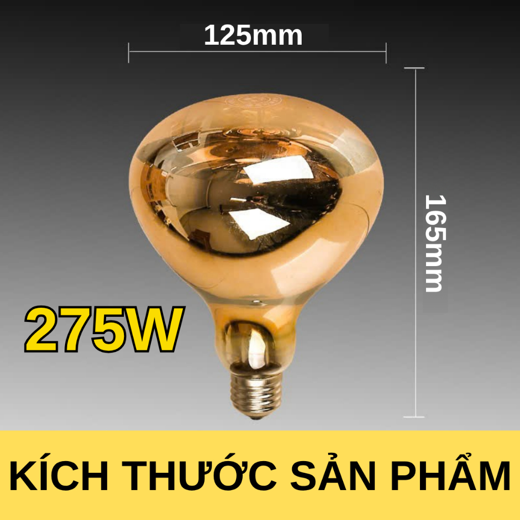 Bóng đèn sưởi công suất cao 275W, bóng sưởi nhà tắm thay thế cực dễ dàng, chống nước tuyệt đối