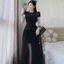 Đầm váy dài, đầm dự tiệc dáng dài chất Ren Hoa phối Voan tầng hai lớp cổ tròn tay hến sang trọng