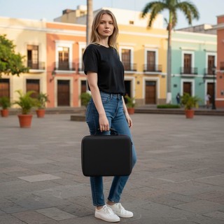 Hộp Đựng Micro 4 Ngăn Siêu Bền – Chống Sốc, Chống Nước, Vải EVA Cao Cấp – Có Quai Xách & Khoá Kéo