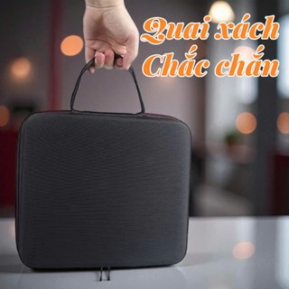 Hộp Đựng Micro 4 Ngăn Siêu Bền – Chống Sốc, Chống Nước, Vải EVA Cao Cấp – Có Quai Xách & Khoá Kéo