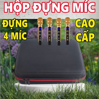 Hộp Đựng Micro 4 Ngăn Siêu Bền – Chống Sốc, Chống Nước, Vải EVA Cao Cấp – Có Quai Xách & Khoá Kéo
