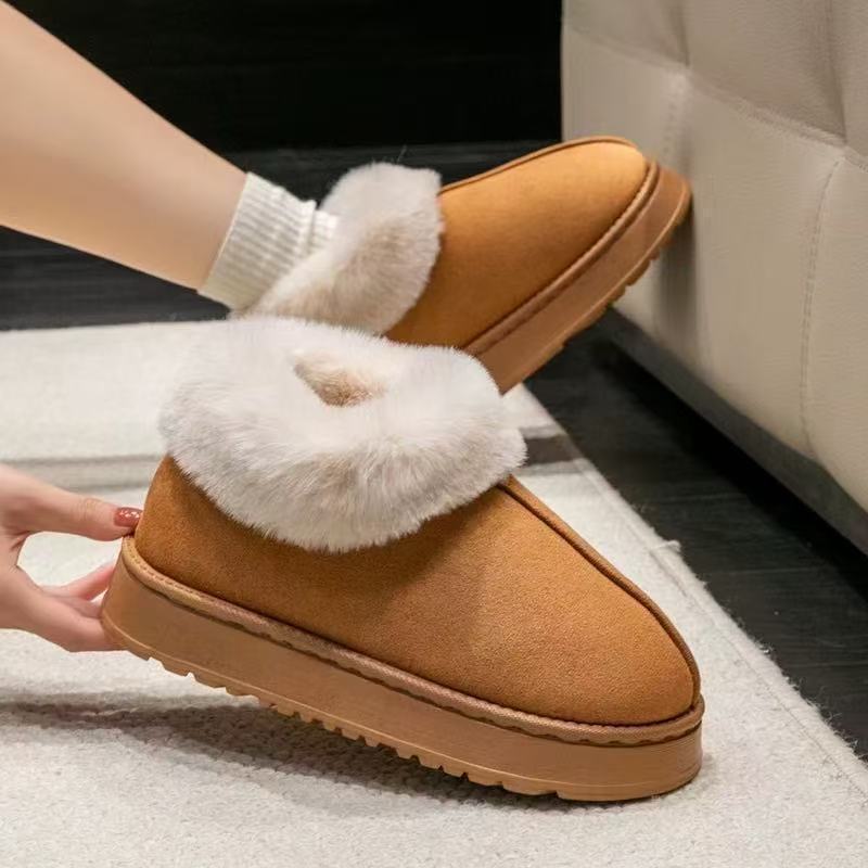 Bốt lông cổ bồng siêu ấm – slip-on tiện lợi, đế cao su bám tốt, phối đồ cực xinh