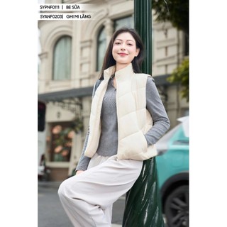 5YPNF01Áo phao gile nữ Boxy YOUNGER BY CARDINA  chất liệu gió chần bông 5YPNF01