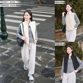 5YPNF01Áo phao gile nữ Boxy YOUNGER BY CARDINA  chất liệu gió chần bông 5YPNF01