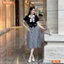 Đầm thiết kế BEMINE cổ vest phối caro dáng chữ A phù hợp đi làm-B155