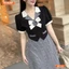 Đầm thiết kế BEMINE cổ vest phối caro dáng chữ A phù hợp đi làm-B155