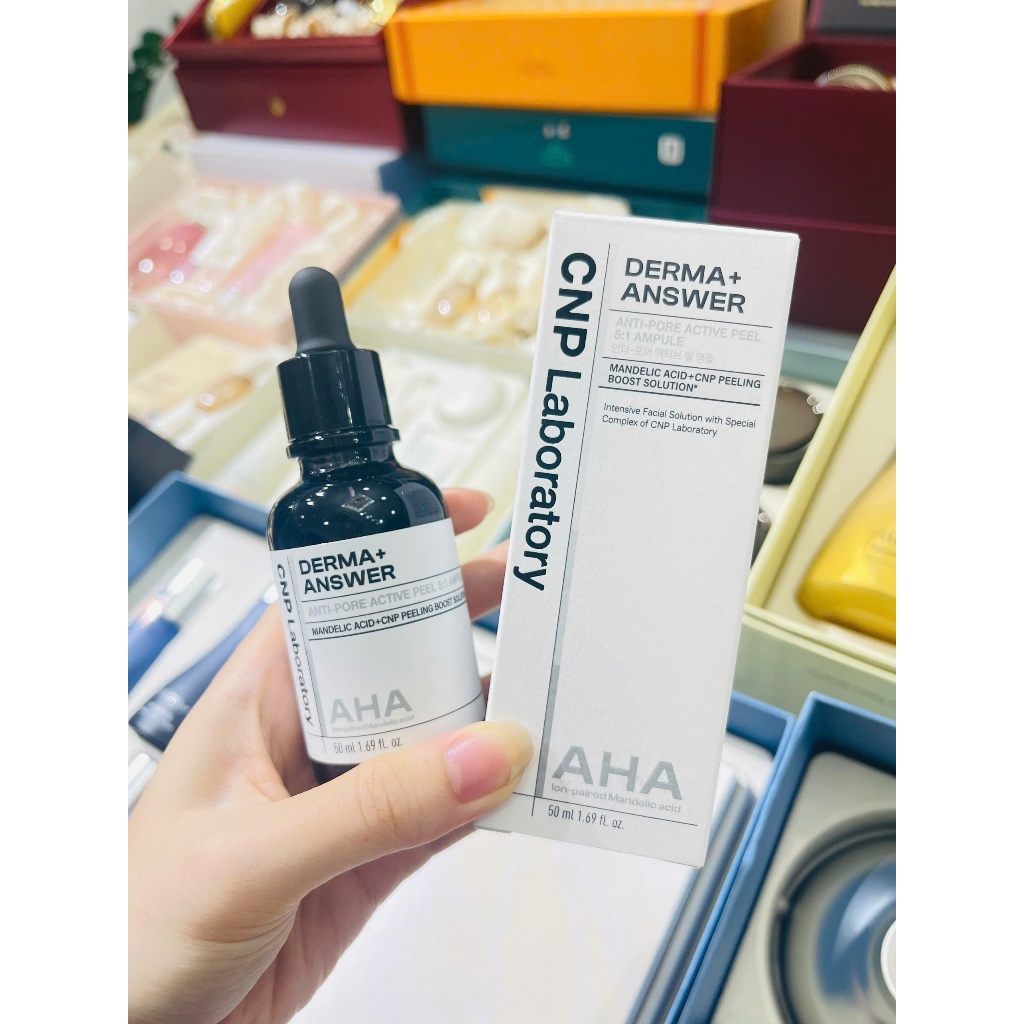 Tinh chất thu nhỏ lỗ chân lông AHA giúp da mịn màng CNP Derma Answer Anti-Pore Active Peel Ampule