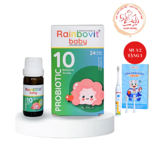 Men 10 Chủng Men Vi Sinh Rainbovit Baby - Tiêu Hóa bé khoẻ, ăn ngon, Tăng Đề Kháng chai 5ml