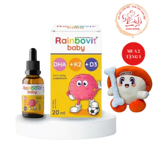Rainbovit Baby DHA D3K2 công thức 3 trong 1 - Bổ sung cho xương răng chắc khoẻ ,thông minh, khoẻ mạnh